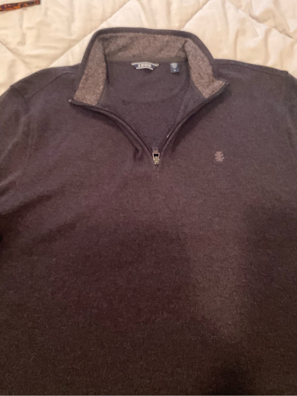 Izod Men's Dark Gray Quarter-Zip Sweater